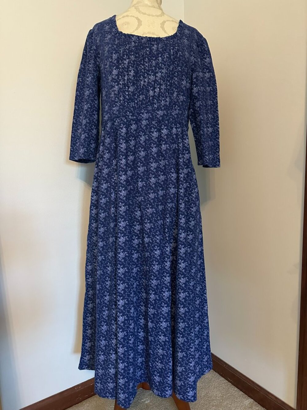 NWT April Cornell Jane Austen Blue Floral Print Midi Dress S COTTAGECORE PRAIRIE